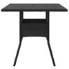 vidaXL Garden Table with Glass Top Black 80x80x75 cm Poly Rattan