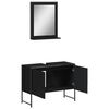 vidaXL 2 Piece Bathroom Cabinet Set Black Engineered Wood