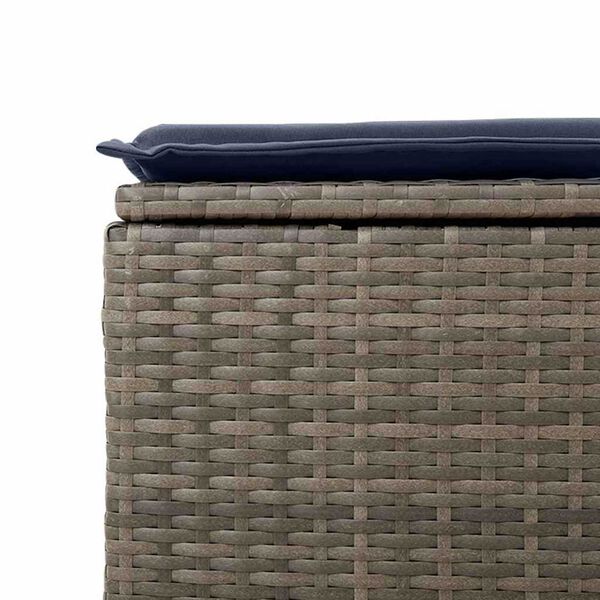 vidaXL Garden Stool Grey 55 x 55 x 37cm Poly Rattan