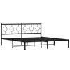 vidaXL Metal Bed Frame without Mattress with Headboard Black 183x213cm