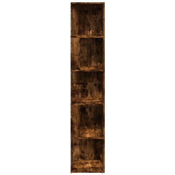 vidaXL Corner Cabinet Smoked Oak 33x33x164.5 cm Engineered Wood