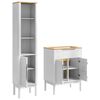 vidaXL Bathroom Furniture Set with Shelf 2 pcs White Solid Pine Wood