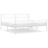 vidaXL Metal Bed Frame without Mattress with Footboard White 180x200cm