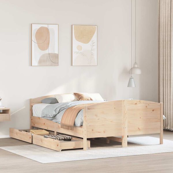 vidaXL Bed Frame without Mattress 140x200 cm Solid Wood Pine
