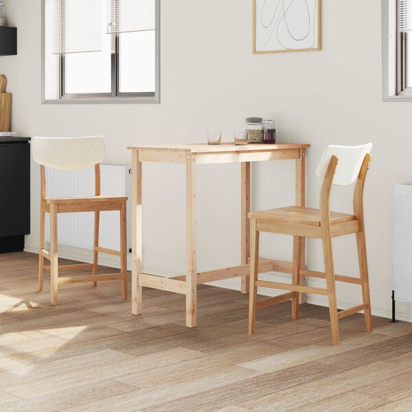 vidaXL Dining Chairs 2 pcs Natural 48 x 49 x 95 cm Solid Rubber Wood