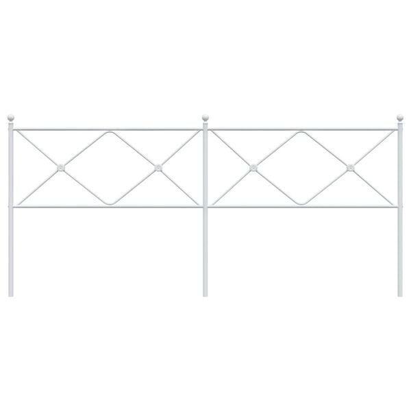 vidaXL Metal Replace Headboard White 200cm