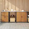 vidaXL Kitchen Storage Set with Shelf Other 3 pcs Rusty Steel