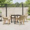 vidaXL Garden Dining Set with Cushion 5 pcs Beige Poly Rattan