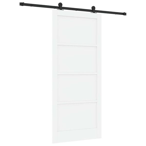 vidaXL Sliding Door White and Black 93 x 211 cm Solid Pine Wood