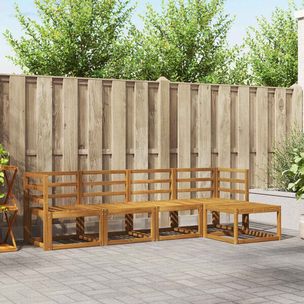 vidaXL Outdoor Sofa Set 5 pcs Natural Solid Acacia Wood