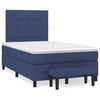 vidaXL Box Spring Bed with Mattress Blue 120x200 cm Fabric