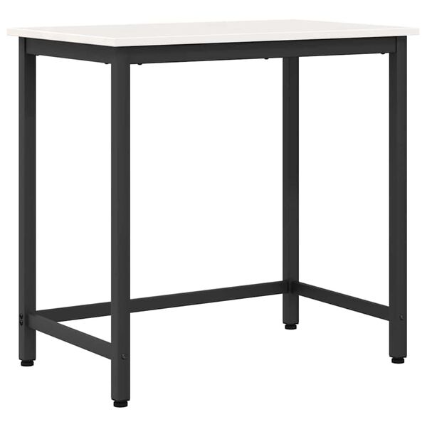 vidaXL Table White 80 x 50 x 77 cm Engineered Wood and Steel