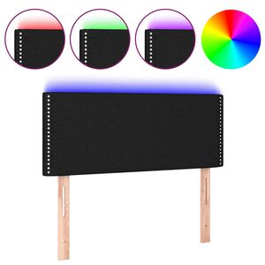vidaXL LED Headboard Black 80x5x78/88 cm Fabric