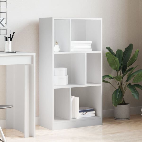 vidaXL Bookcase White 57x28.5x107.5 cm Engineered Wood