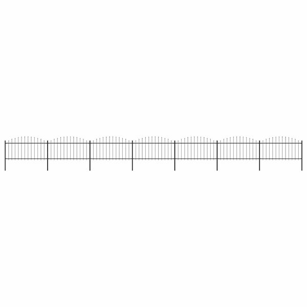 vidaXL Garden Fence with Spear Top Steel 1248x150 cm Black