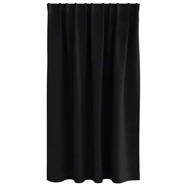 vidaXL Blackout Curtains with Rings 2 pcs Black 140 x 140 cm Polyester