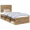 vidaXL Bed Frame Artisian Oak 90 x 190 cm Solid Pine Wood