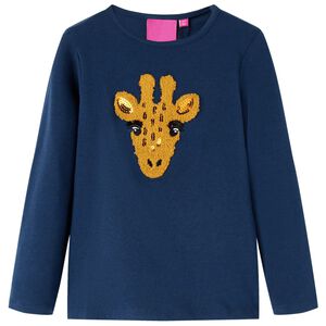 vidaXL Kids' T-shirt with Long Sleeves Navy Blue 116