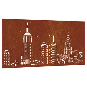 vidaXL Garden Wall Decoration 105x55 cm Corten Steel Skyline Design