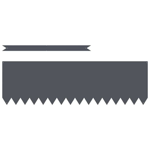 vidaXL Lawn Edging 30 pcs Anthracite 100 x 0.05 x 30 cm