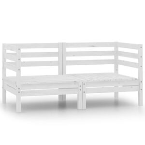 vidaXL Garden 2-Seater Sofa White Solid Pinewood