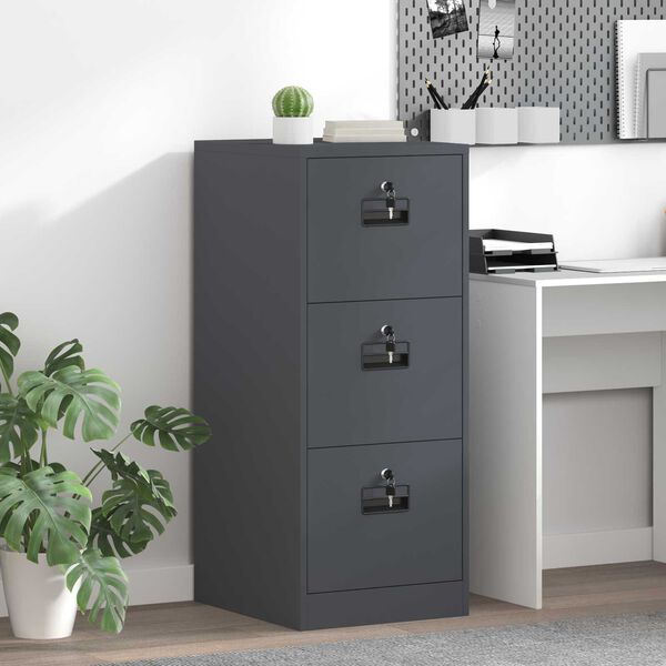 vidaXL File Cabinet Anthracite 44 x 50 x 106.5 cm Cold-Rolled Steel