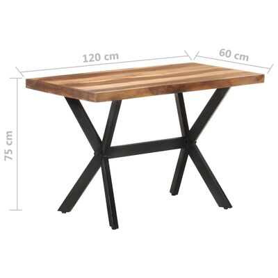 vidaXL Dining Table 120x60x75 cm Solid Wood with Honey Finish