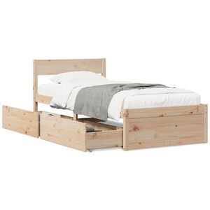 vidaXL Bed Frame without Mattress 100x200 cm Solid Wood Pine