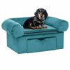vidaXL Dog Sofa with Storage Turquoise 75 x 50 x 38cm Plush