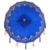 vidaXL Parasol with Base Blue 95 x 95 x 260 cm Cotton and Wood