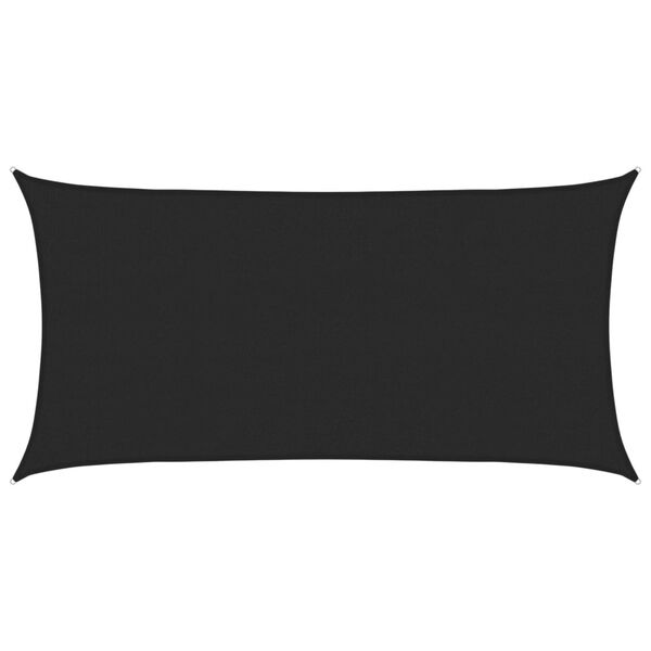 vidaXL Sunshade Sail 160 g/m&sup2; Black 2x4 m HDPE