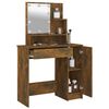 vidaXL Dressing Table with LED Smoked Oak 86.5x35x136 cm