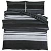 vidaXL Duvet Cover Set Black Stripes 260x220 cm Cotton