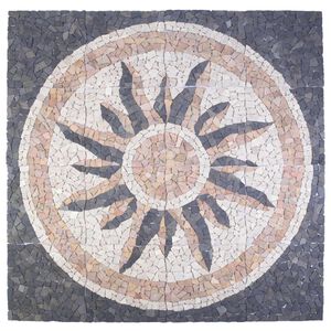 vidaXL Mosaic Tiles Sun Pattern Multicolour 120 x 120 cm Marble