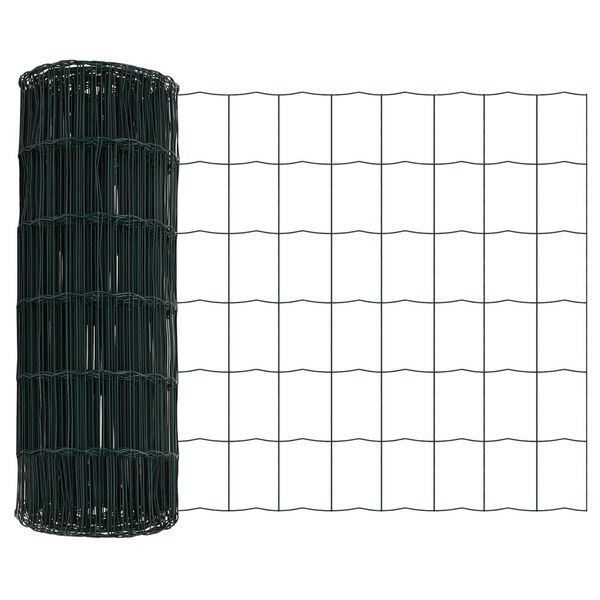 vidaXL Euro Fence Green 0.4 x 50 m PVC-coated iron
