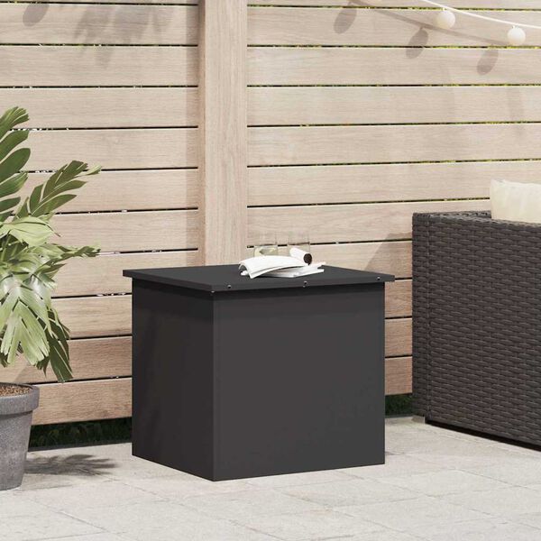 vidaXL Outdoor Storage Box Black 55 x 50.5 x 50 cm Steel