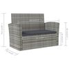 vidaXL 8 Piece Garden Lounge Set with Cushions Poly Rattan Grey