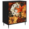 vidaXL Chest of Drawers GENNEP Lily print 66 x 36.5 x 76 cm Black Oak