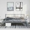 vidaXL Metal Bed Frame without Mattress with Headboard Black 183x213cm
