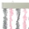 vidaXL Fly Curtain Silver Grey and Pink 90x220 cm Chenille