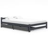 vidaXL Bed Frame without Mattress Dark Grey Solid Pinewood 140x200 cm (322022+321990)