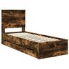 vidaXL Bed Frame with Drawer Smoked Oak 75 x 190 cm Engineer Wood