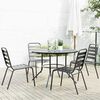 vidaXL Stackable Garden Chair Set 5 pcs Anthracite Powder-coated Steel