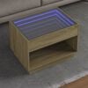 vidaXL Coffee Table with Infinity LED Sonoma Oak 70x50x50 cm