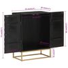 vidaXL Sideboard Black 55x34x75 cm Solid Wood Mango and Iron