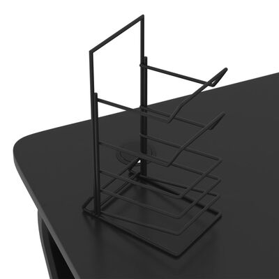 vidaXL Gaming Desk with ZZ Shape Legs Black 90x60x75 cm