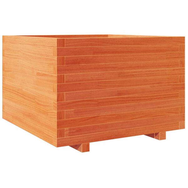 vidaXL Garden Planter Wax Brown 70x70x49.5 cm Solid Wood Pine