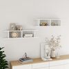 vidaXL Wall Shelf 2 pcs High Gloss White 90x18x20 cm Engineered Wood