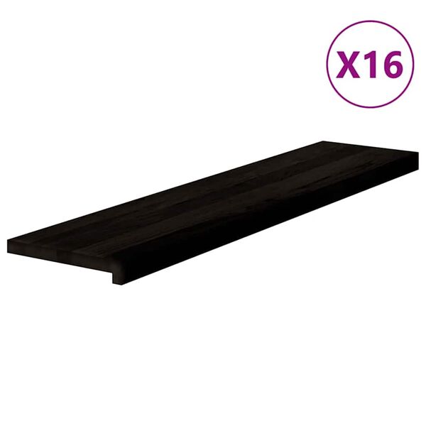 vidaXL Stair Treads 16 pcs Dark Brown 110x25x2 cm Solid Wood Oak