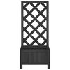 vidaXL Planter with Trellis Black Solid Wood Fir